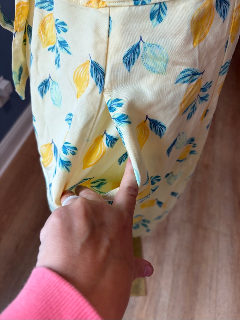Marine Layer Lemon Print Lyocell Button Front Midi Dress Size Medium - Picture 6 of 12